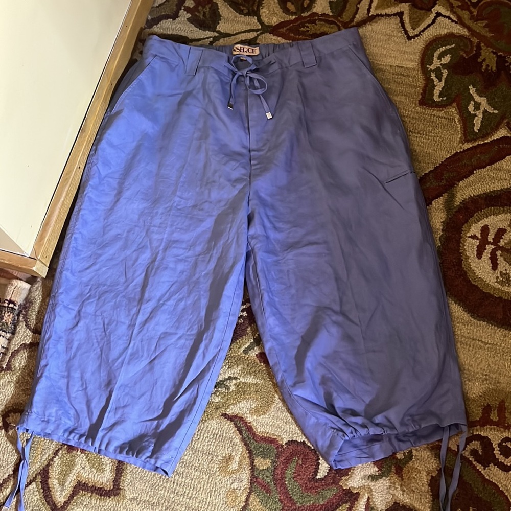 INSEARCH Size 2X Crop Pant Tie Leg 100% Linen Wide leg Multiple Pockets $88 NEW